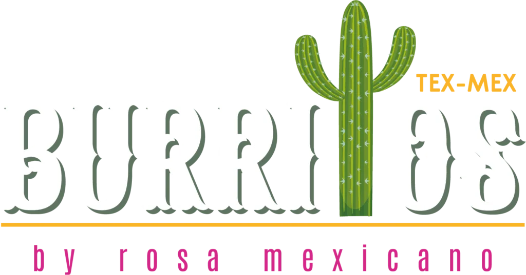 Logo blanco burritos by rosa mexicano en segovia